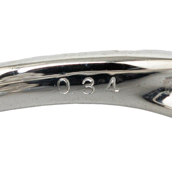 ポンテヴェキオ K18WG ホワイトゴールド ダイヤ0.34ct 花 フラワー リング 指輪 レディース Ponte Vecchio 11号 【中古】