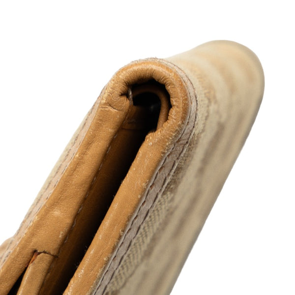 グッチ ホースビット ダブルホック 二つ折り財布 233053 ベージュ キャンバス レザー レディース GUCCI 【中古】