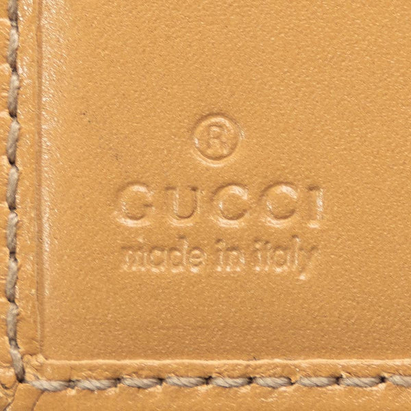 グッチ ホースビット ダブルホック 二つ折り財布 233053 ベージュ キャンバス レザー レディース GUCCI 【中古】