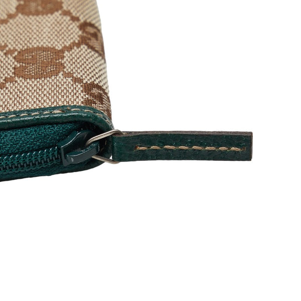 グッチ GGキャンバス コインケース 115255 グリーン ベージュ キャンバス レザー レディース GUCCI 【中古】
