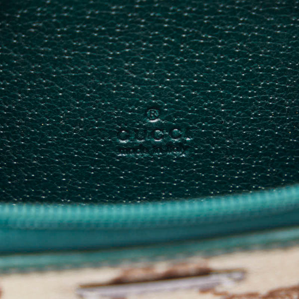 グッチ GGキャンバス コインケース 115255 グリーン ベージュ キャンバス レザー レディース GUCCI 【中古】