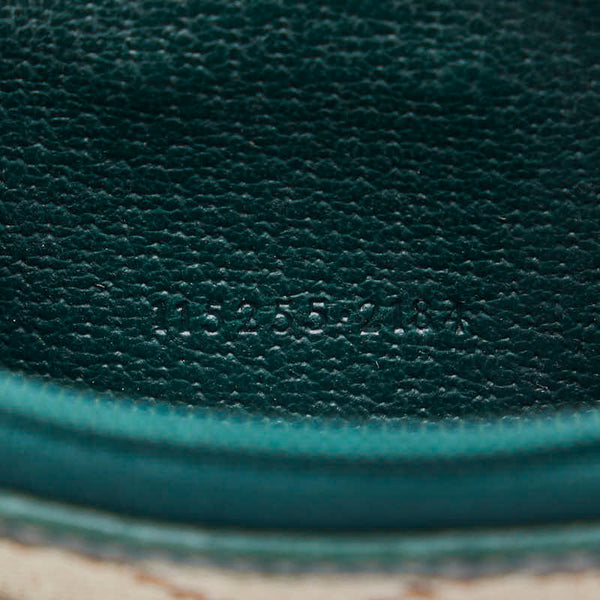 グッチ GGキャンバス コインケース 115255 グリーン ベージュ キャンバス レザー レディース GUCCI 【中古】