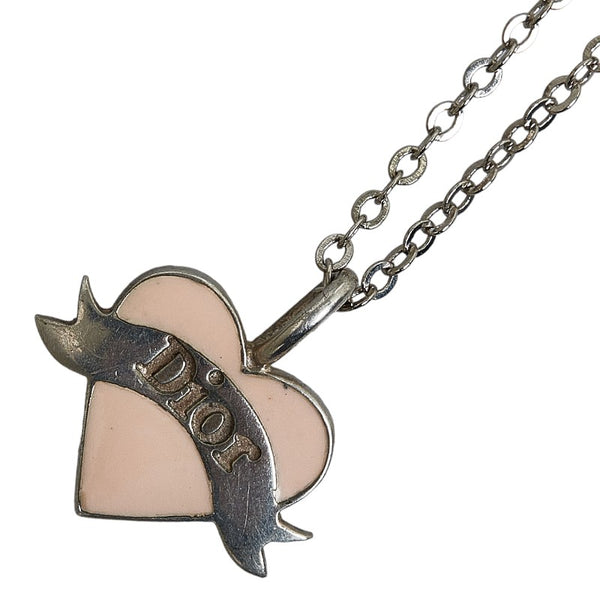 ディオール ロゴ ハート ネックレス ペンダント シルバー SV925 シルバー レディース Dior 【中古】