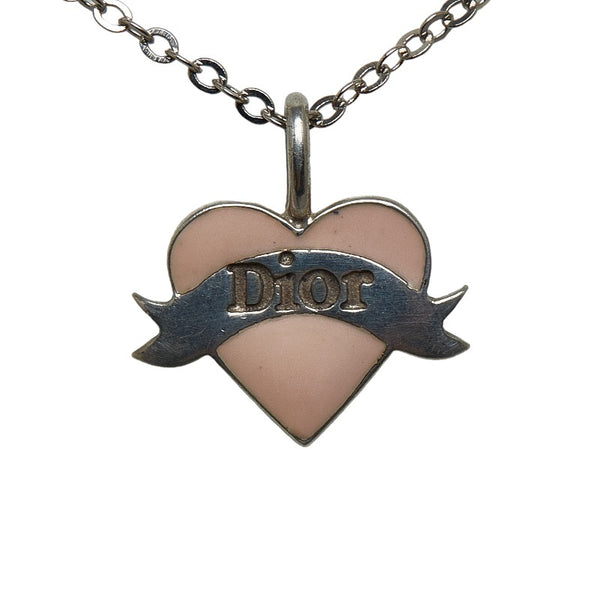 ディオール ロゴ ハート ネックレス ペンダント シルバー SV925 シルバー レディース Dior 【中古】