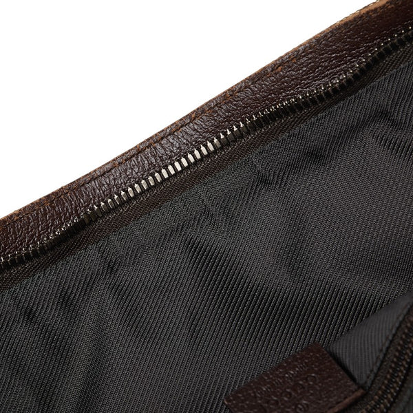 グッチ GGキャンバス トートバッグ ショルダーバッグ 2WAY 122797 ベージュ ブラウン キャンバス レザー レディース GUCCI 【中古】