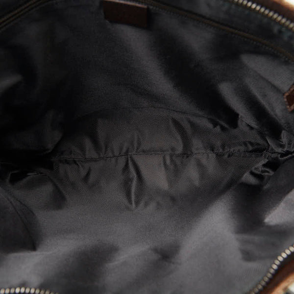 グッチ GGキャンバス トートバッグ ショルダーバッグ 2WAY 122797 ベージュ ブラウン キャンバス レザー レディース GUCCI 【中古】