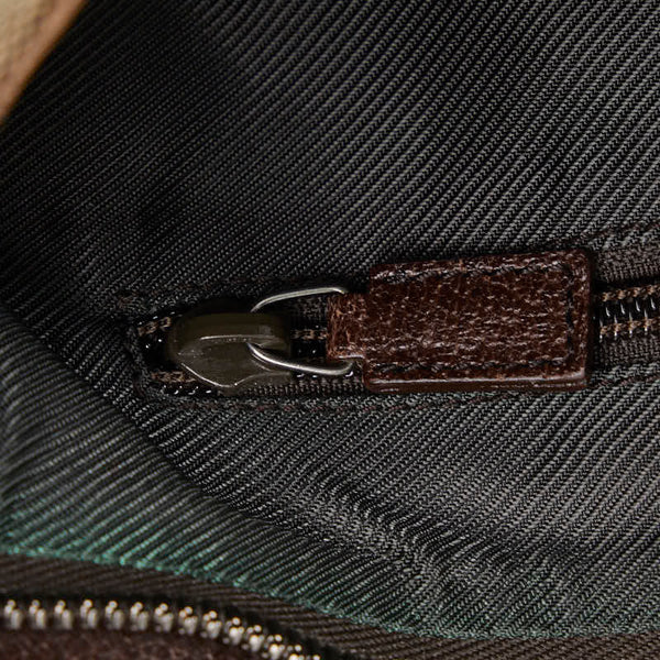 グッチ GGキャンバス トートバッグ ショルダーバッグ 2WAY 122797 ベージュ ブラウン キャンバス レザー レディース GUCCI 【中古】