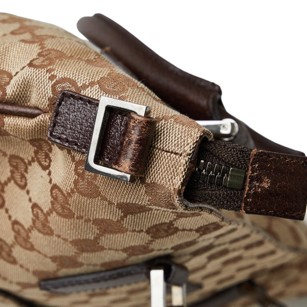 グッチ GGキャンバス トートバッグ ショルダーバッグ 2WAY 122797 ベージュ ブラウン キャンバス レザー レディース GUCCI 【中古】