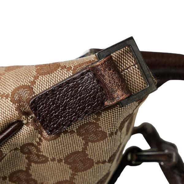 グッチ GGキャンバス トートバッグ ショルダーバッグ 2WAY 122797 ベージュ ブラウン キャンバス レザー レディース GUCCI 【中古】