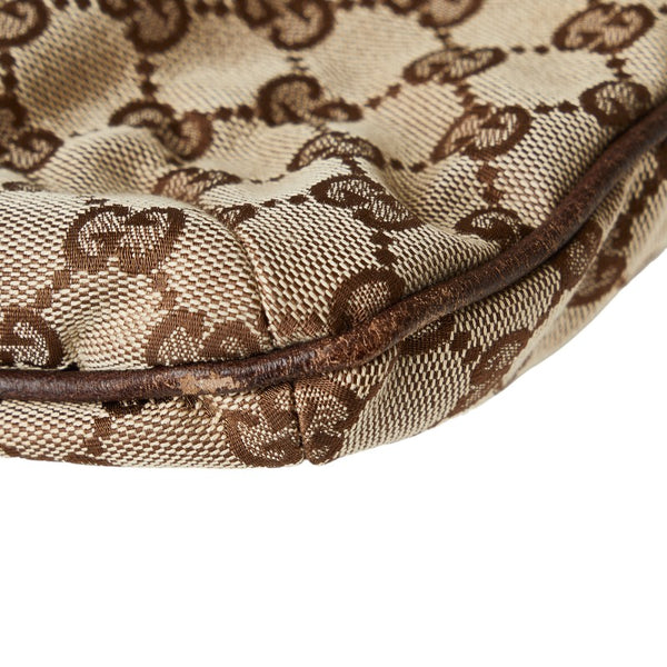 グッチ GGキャンバス トートバッグ ショルダーバッグ 2WAY 122797 ベージュ ブラウン キャンバス レザー レディース GUCCI 【中古】