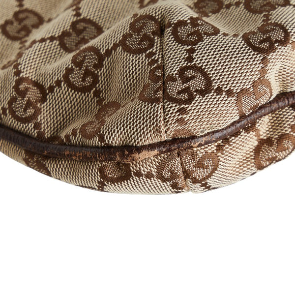 グッチ GGキャンバス トートバッグ ショルダーバッグ 2WAY 122797 ベージュ ブラウン キャンバス レザー レディース GUCCI 【中古】