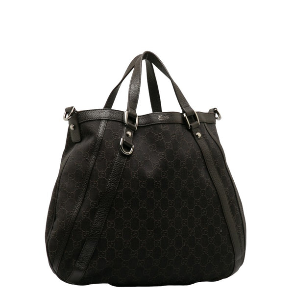 グッチ GGキャンバス ハンドバッグ ショルダーバッグ 2WAY 268641 ブラウン キャンバス レザー レディース GUCCI 【中古】