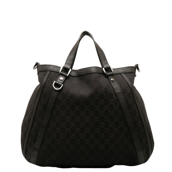 グッチ GGキャンバス ハンドバッグ ショルダーバッグ 2WAY 268641 ブラウン キャンバス レザー レディース GUCCI 【中古】