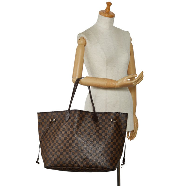 ルイ ヴィトン ダミエ ネヴァーフルGM トートバッグ N51106 エベヌ ブラウン PVC レザー レディース LOUIS VUITTON 【中古】