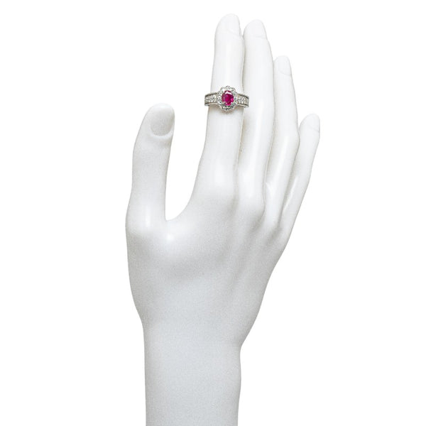 Pt950 プラチナ ルビー1.028ct ダイヤ0.73ct リング 指輪 レディース 12号 【中古】