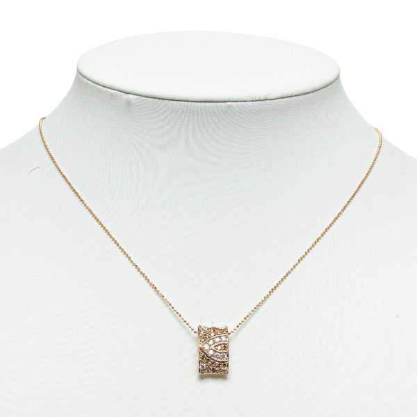 K18PG ピンクゴールド ダイヤ0.35ct ダイヤ0.38ct ペンダントネックレス レディース 【中古】