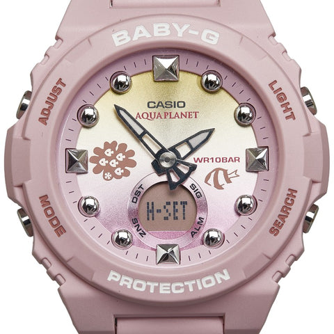 カシオ Baby G ×アクアプラネット Love The Sea And The Earth  腕時計 BGA 320AQ 4AJR クオーツ ピンク文字盤 ラバー レディース CASIO 【中古】
