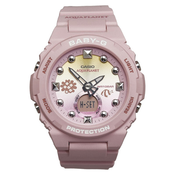 カシオ Baby G ×アクアプラネット Love The Sea And The Earth  腕時計 BGA 320AQ 4AJR クオーツ ピンク文字盤 ラバー レディース CASIO 【中古】