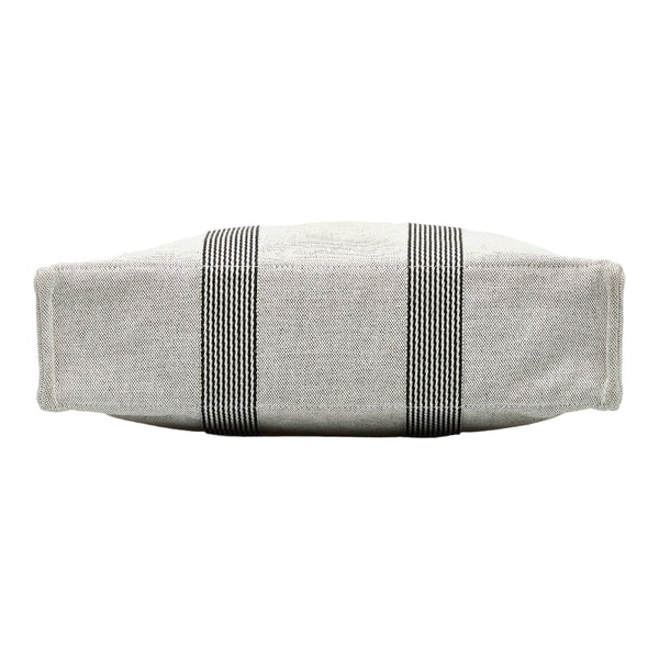 エルメス ニューフールトゥMM ハンドバッグ トートバッグ ホワイト ブラック トワルアッシュ レディース HERMES 【中古】