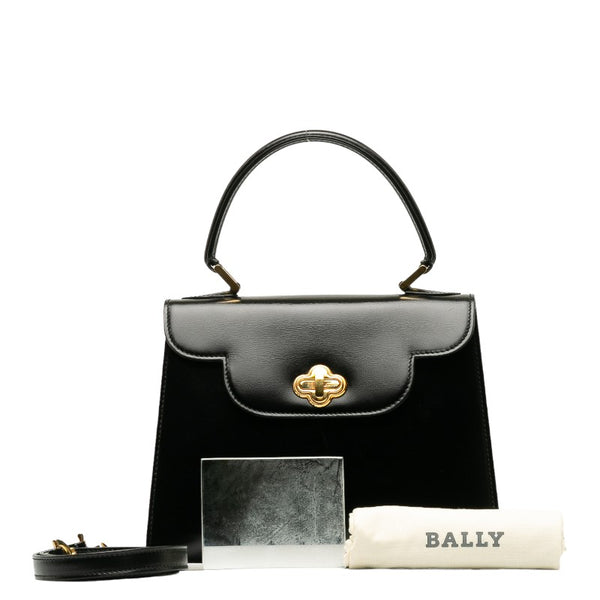 バリー ゴールド金具 ハンドバッグ ショルダーバッグ 2WAY ブラック レザー レディース BALLY 【中古】