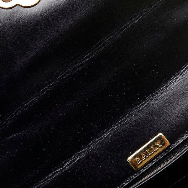 バリー ゴールド金具 ハンドバッグ ショルダーバッグ 2WAY ブラック レザー レディース BALLY 【中古】