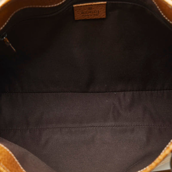 グッチ GGキャンバス トートバッグ ショルダーバッグ 113015 ベージュ キャンバス レザー レディース GUCCI 【中古】