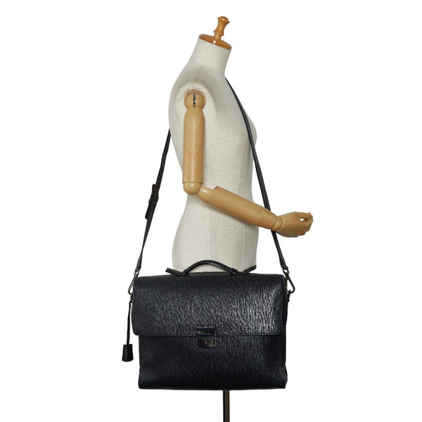 サルヴァトーレフェラガモ 斜め掛け ビジネスバッグ ショルダーバッグ FZ-24 0190 ブラック レザー メンズ Salvatore Ferragamo 【中古】