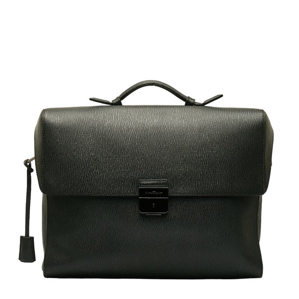サルヴァトーレフェラガモ 斜め掛け ビジネスバッグ ショルダーバッグ FZ-24 0190 ブラック レザー メンズ Salvatore Ferragamo 【中古】