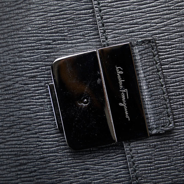 サルヴァトーレフェラガモ 斜め掛け ビジネスバッグ ショルダーバッグ FZ-24 0190 ブラック レザー メンズ Salvatore Ferragamo 【中古】