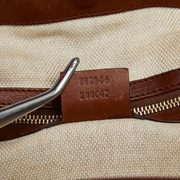 グッチ ディアマンテ ハンドバッグ ショルダーバッグ 2WAY 282346 ベージュ ブラウン キャンバス レザー レディース GUCCI 【中古】