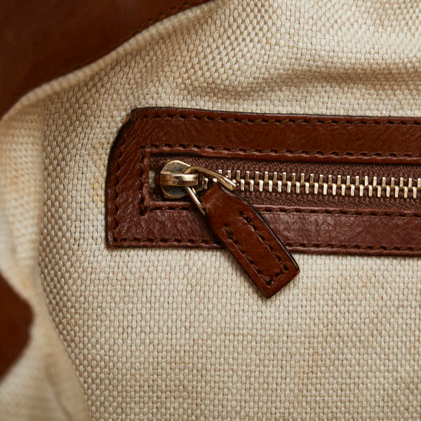 グッチ ディアマンテ ハンドバッグ ショルダーバッグ 2WAY 282346 ベージュ ブラウン キャンバス レザー レディース GUCCI 【中古】