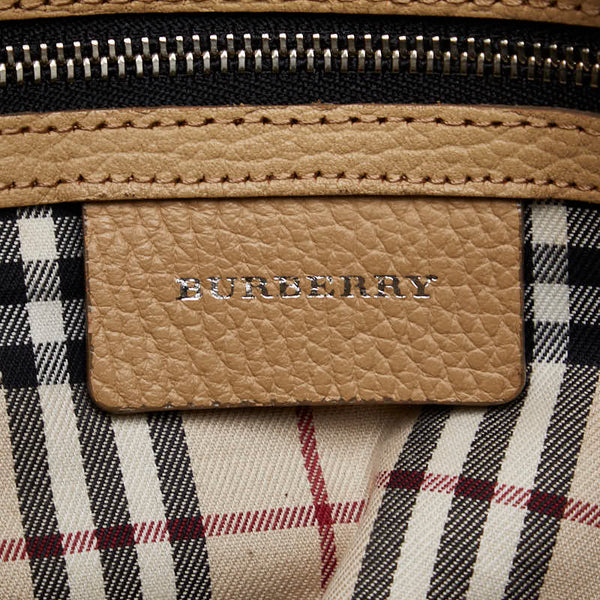バーバリー ノバチェック ハンドバッグ ベージュ レザー レディース BURBERRY 【中古】