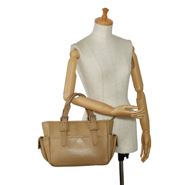 バーバリー ノバチェック ハンドバッグ ベージュ レザー レディース BURBERRY 【中古】
