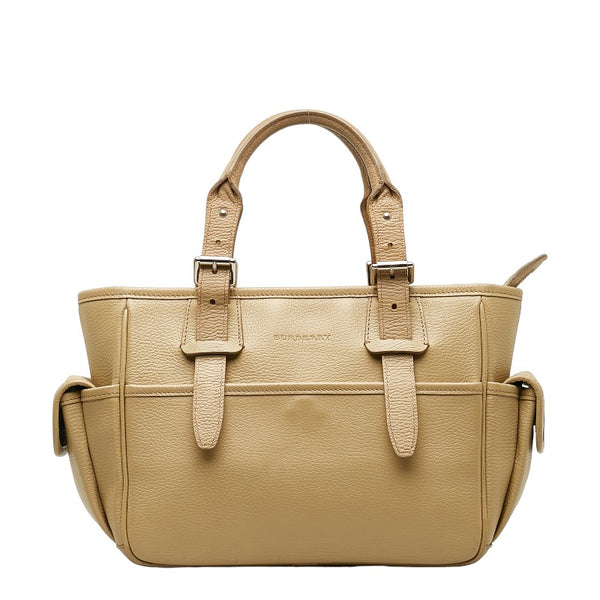 バーバリー ノバチェック ハンドバッグ ベージュ レザー レディース BURBERRY 【中古】
