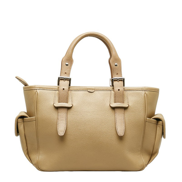 バーバリー ノバチェック ハンドバッグ ベージュ レザー レディース BURBERRY 【中古】