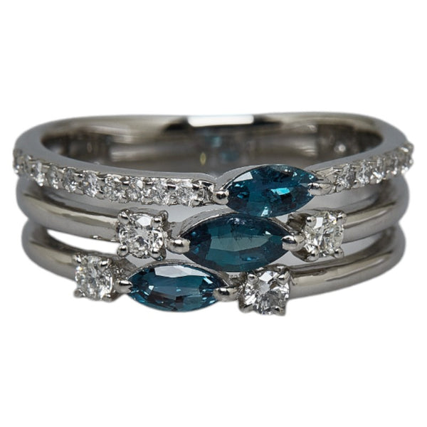 Pt900 プラチナ アレキサンドライト0.62ct ダイヤ0.34ct リング 指輪 レディース 12号 【中古】