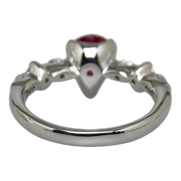Pt900 プラチナ ルビー1.403ct ダイヤ0.40ct ペアシェイプ リング 指輪 レディース 10号 【中古】