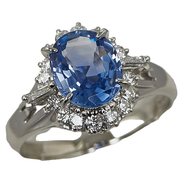 Pt900 プラチナ サファイア1.89ct ダイヤ0.35ct リング 指輪 レディース 11号 【中古】