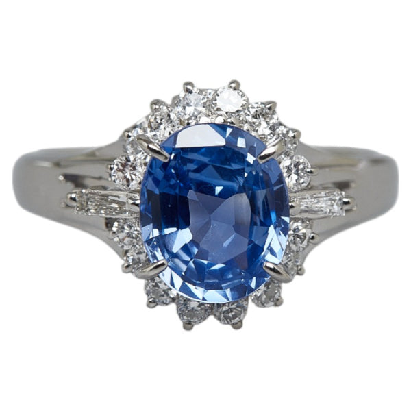 Pt900 プラチナ サファイア1.89ct ダイヤ0.35ct リング 指輪 レディース 11号 【中古】