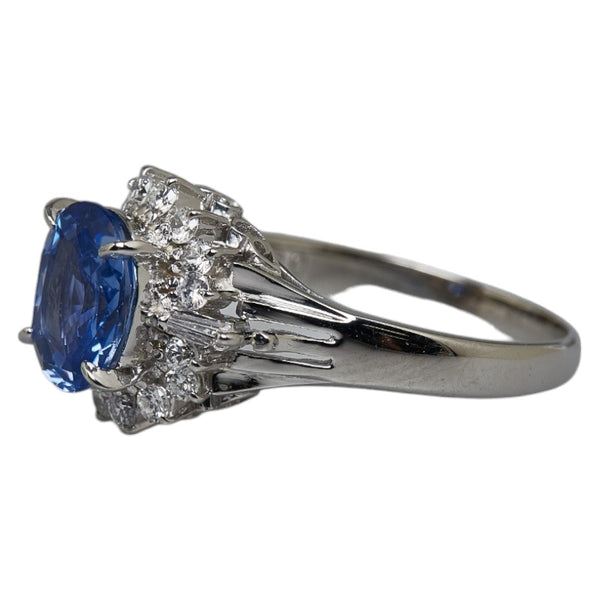 Pt900 プラチナ サファイア1.89ct ダイヤ0.35ct リング 指輪 レディース 11号 【中古】