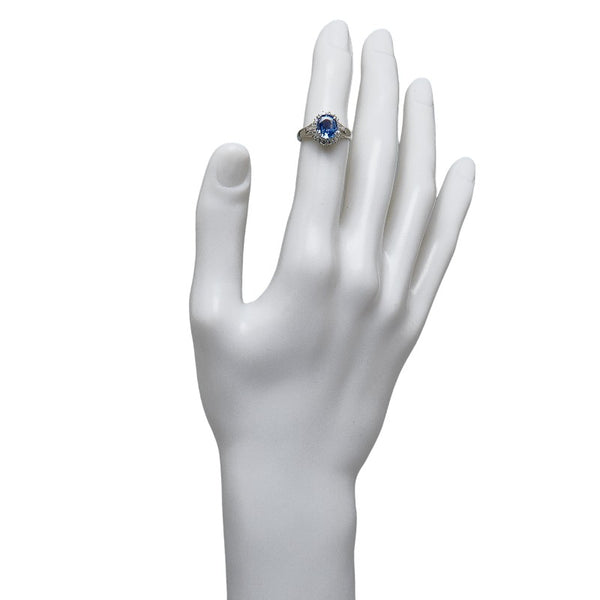Pt900 プラチナ サファイア1.89ct ダイヤ0.35ct リング 指輪 レディース 11号 【中古】