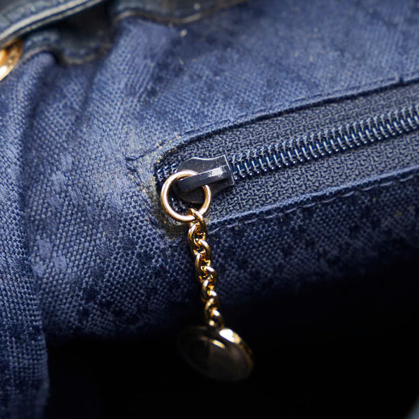 グッチ バンブー リュック バックパック 003 2058 0016 ネイビー レザー レディース GUCCI 【中古】