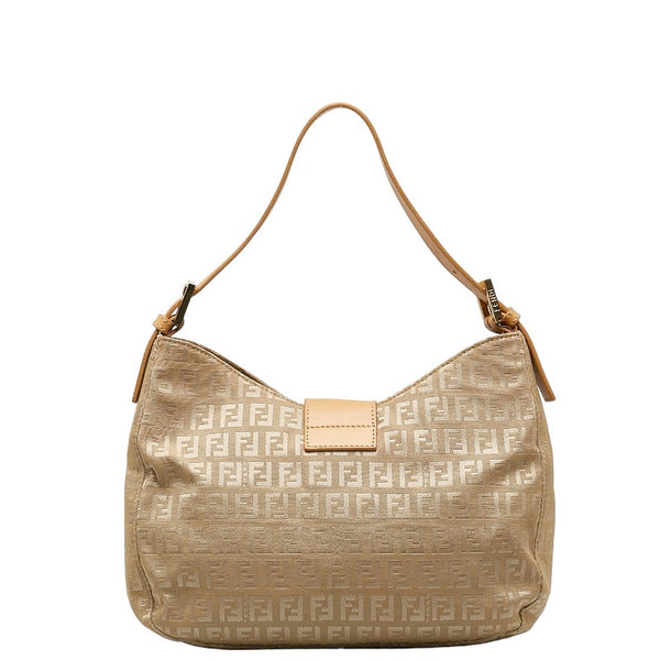 フェンディ ズッキーノ マンマバケット ハンドバッグ ベージュ キャンバス レザー レディース FENDI 【中古】