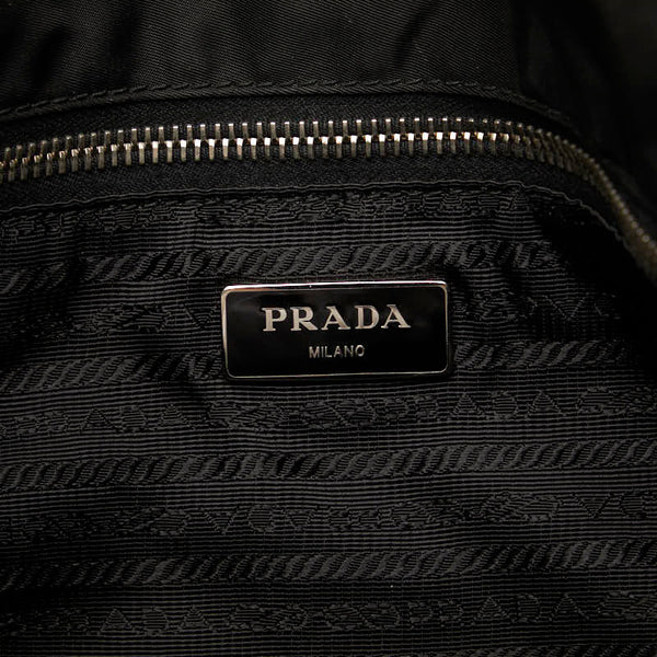 プラダ ビジュー ハンドバッグ トートバッグ ブラック マルチカラー ナイロン ビーズ レザー レディース PRADA 【中古】