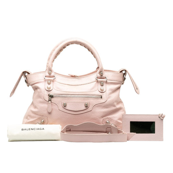 バレンシアガ ジャイアントタウン ハンドバッグ ショルダーバッグ 2WAY 285434 ピンク レザー レディース BALENCIAGA 【中古】