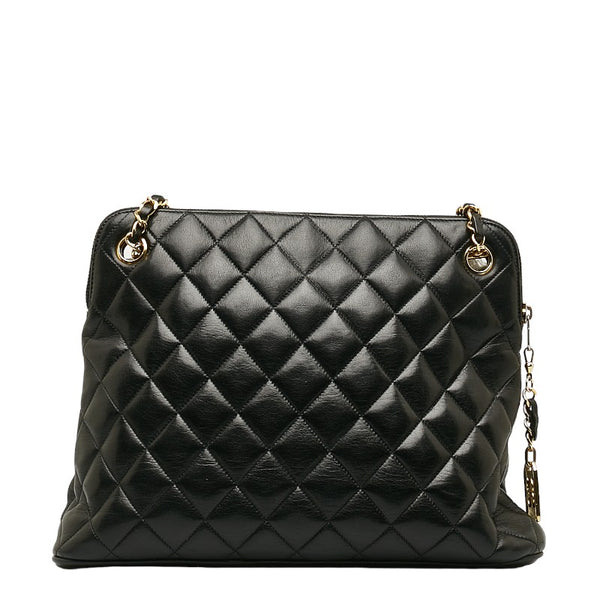 シャネル マトラッセ チェーン ショルダーバッグ ブラック レザー レディース CHANEL 【中古】