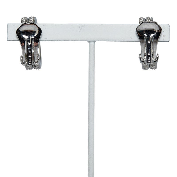 クリスチャンディオール ラインストーン イヤリング シルバー メタル レディース Christian Dior 【中古】