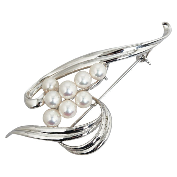 ミキモト パール 音符 モチーフ ブローチ スターリングシルバー レディース MIKIMOTO 【中古】