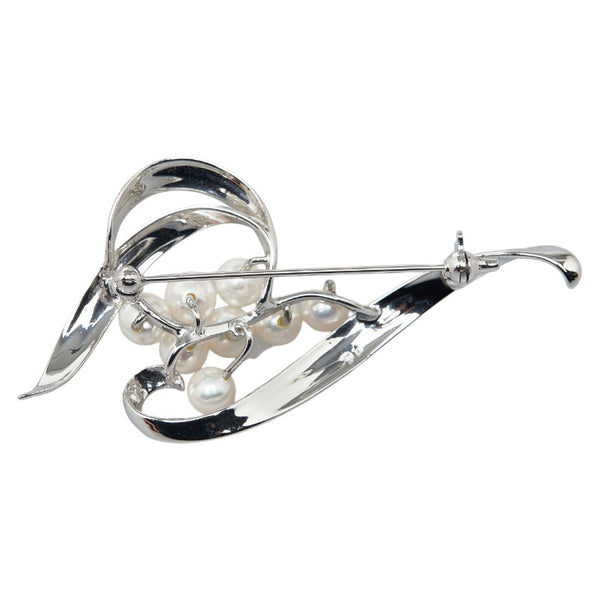 ミキモト パール 音符 モチーフ ブローチ スターリングシルバー レディース MIKIMOTO 【中古】