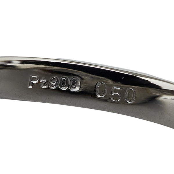 Pt900 プラチナ ダイヤ0.50ct V字 Vライン リング 指輪 レディース 13号 【中古】